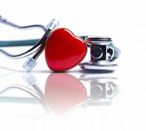 image of a stethoscope and a red heart
